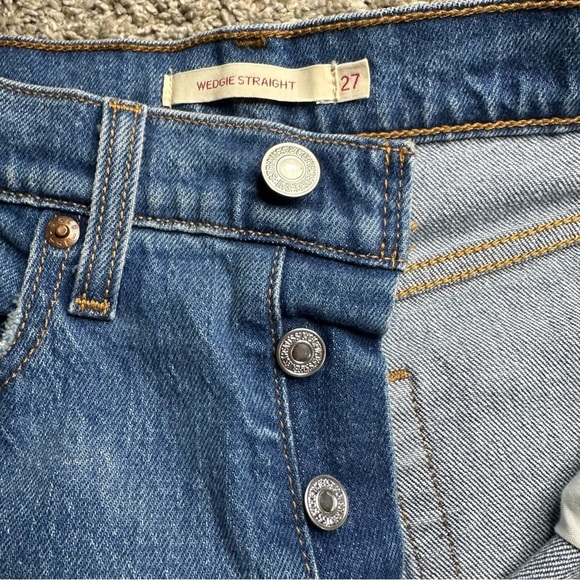 🎆 Levi’s Big E Wedgie straight leg jeans 27 4 distressed ankle 90’s high waisted - Picture 5 of 11